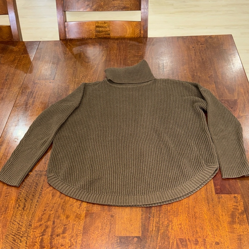 Michael Kors Women's Deep Olive Green Turtleneck Sweater